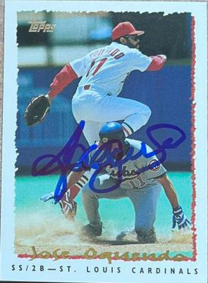 Jose Oquendo Signed 1995 Topps Baseball Card - St Louis Cardinals - PastPros