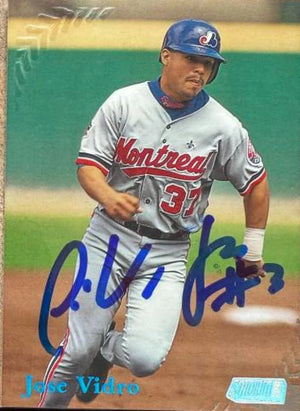 Jose Vidro Signed 1998 Stadium Club Baseball Card - Montreal Expos #18
