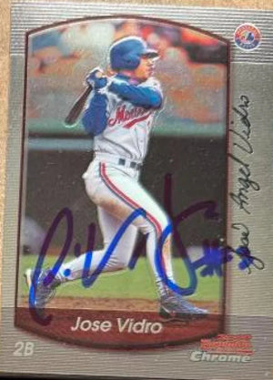 Jose Vidro Signed 2000 Bowman Chrome Baseball Card - Montreal Expos #101