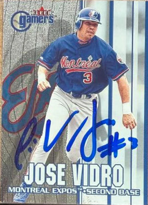 Jose Vidro Signed 2000 Fleer Gamers Baseball Card - Montreal Expos #51