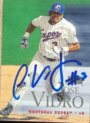 Jose Vidro Signed 2000 SkyBox Baseball Card - Montreal Expos #186