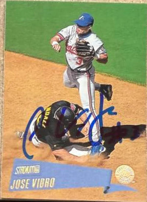 Jose Vidro Signed 2000 Stadium Club Baseball Card - Montreal Expos #53