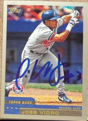 Jose Vidro Signed 2000 Topps Baseball Card - Montreal Expos #77