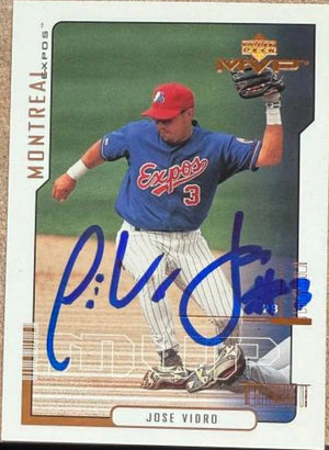 Jose Vidro Signed 2000 Upper Deck MVP Baseball Card - Montreal Expos #86