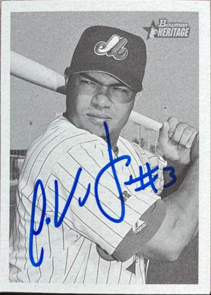 Jose Vidro Signed 2001 Bowman Heritage Baseball Card - Montreal Expos - PastPros