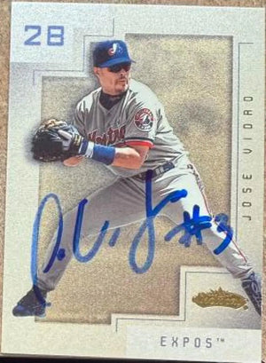Jose Vidro Signed 2001 Fleer Showcase Baseball Card - Montreal Expos #37