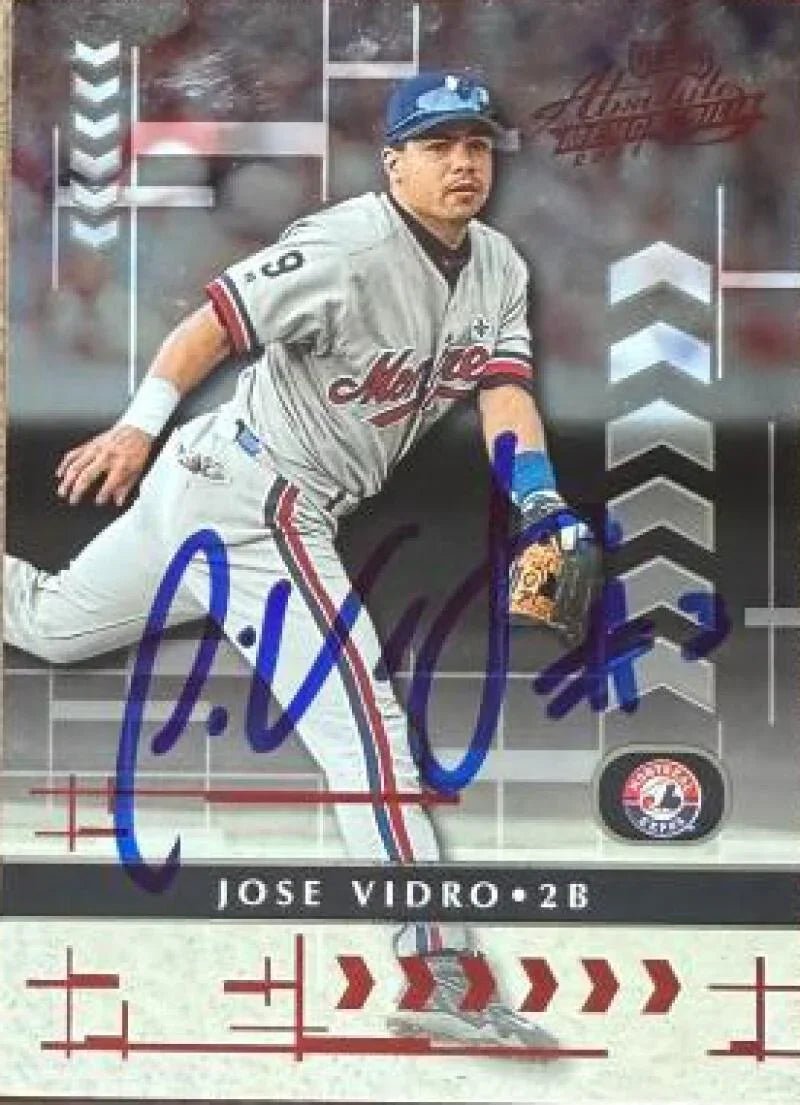 Jose Vidro Signed 2001 Playoff Absolute Memorabilia Baseball Card - Montreal Expos #145