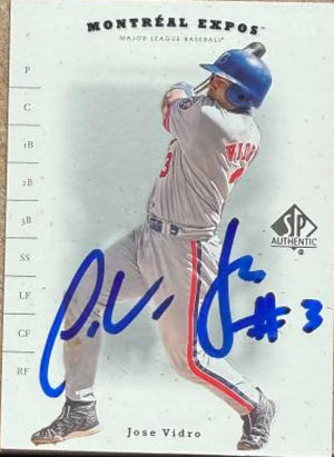 Jose Vidro Signed 2001 SP Authentic Baseball Card - Montreal Expos #65