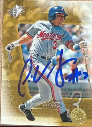 Jose Vidro Signed 2001 SPx Baseball Card - Montreal Expos #65