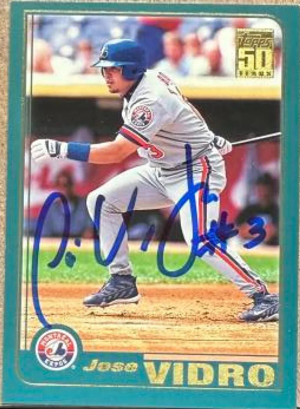 Jose Vidro Signed 2001 Topps Baseball Card - Montreal Expos #254