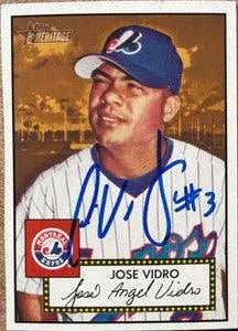Jose Vidro Signed 2001 Topps Heritage Baseball Card - Montreal Expos (Red Back)