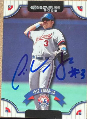 Jose Vidro Signed 2002 Donruss Baseball Card - Montreal Expos #106