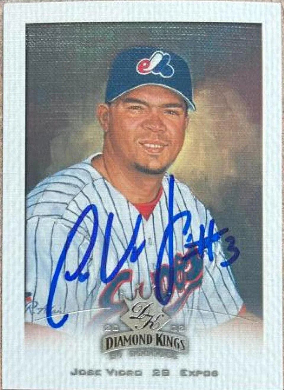 Jose Vidro Signed 2002 Donruss Diamond Kings Baseball Card - Montreal Expos