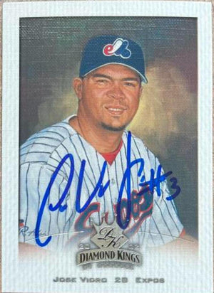 Jose Vidro Signed 2002 Donruss Diamond Kings Baseball Card - Montreal Expos - PastPros
