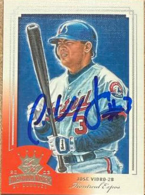 Jose Vidro Signed 2003 Donruss Diamond Kings Baseball Card - Montreal Expos #117