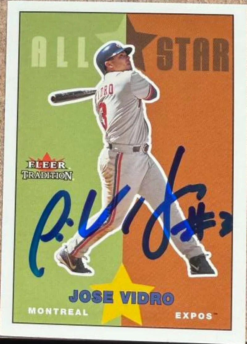 Jose Vidro Signed 2003 Fleer Tradition Update Baseball Card - Montreal Expos #U247 AS