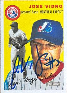 Jose Vidro Signed 2003 Topps Heritage Baseball Card - Montreal Expos - PastPros