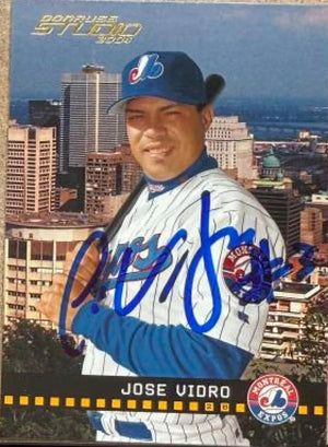 Jose Vidro Signed 2004 Donruss Studio Baseball Card - Montreal Expos #120