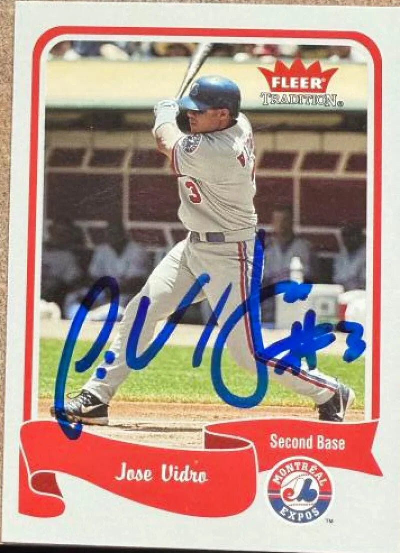 Jose Vidro Signed 2004 Fleer Tradition Baseball Card - Montreal Expos #321