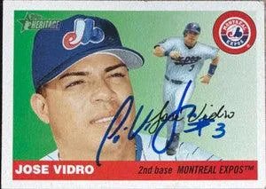 Jose Vidro Signed 2004 Topps Heritage Baseball Card - Montreal Expos