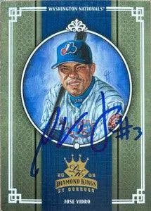 Jose Vidro Signed 2005 Donruss Diamond Kings Baseball Card - Montreal Expos - PastPros