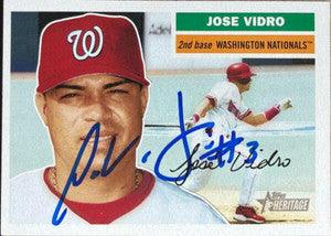 Jose Vidro Signed 2005 Topps Heritage Baseball Card - Washington Nationals - PastPros