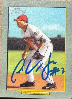 Jose Vidro Signed 2005 Topps Turkey Red Baseball Card - Washington Nationals #28