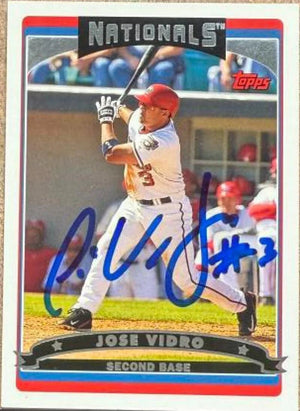 Jose Vidro Signed 2006 Topps Baseball Card - Washington Nationals #527
