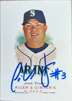 Jose Vidro Signed 2007 Topps Allen & Ginter Baseball Card - Seattle Mariners
