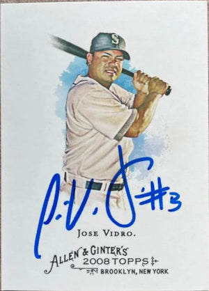Jose Vidro Signed 2008 Topps Allen & Ginter Baseball Card - Seattle Mariners - PastPros