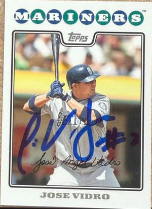 Jose Vidro Signed 2008 Topps Baseball Card - Seattle Mariners #304