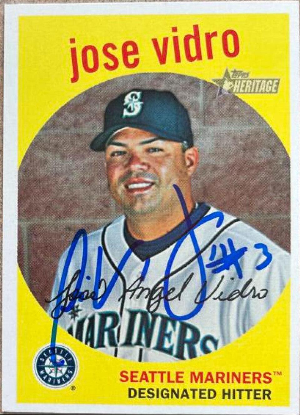 Jose Vidro Signed 2008 Topps Heritage Baseball Card - Seattle Mariners - PastPros