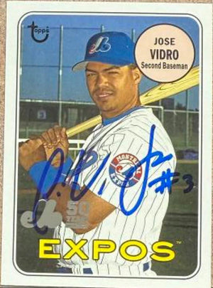 Jose Vidro Signed 2019 Topps Archives Baseball Card 50th Anniversary - Montral Expos #MTL-JVI