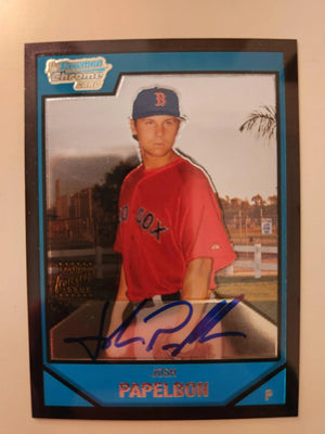 Josh Papelbon Signed 2007 Bowman Chrome Prospects Baseball Card - Boston Red Sox #BC239 AU