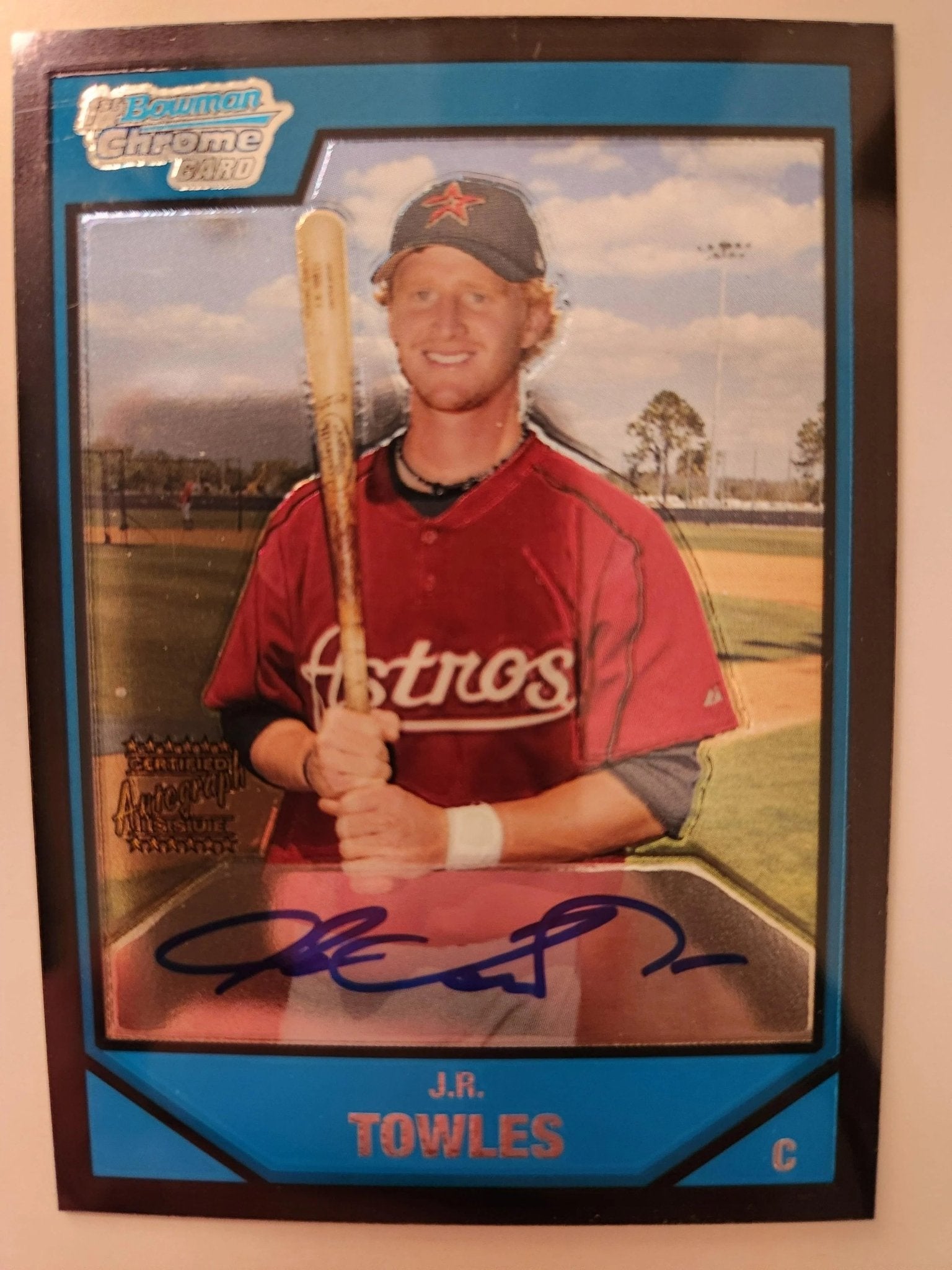 JR Towles Signed 2007 Bowman Chrome Prospects Baseball Card - Houston Astros #BC225