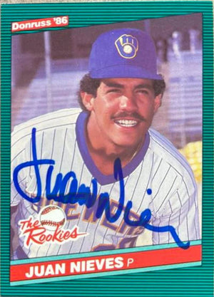 Juan Nieves Signed 1986 Donruss Rookies Baseball Card - Milwaukee Brewers - PastPros