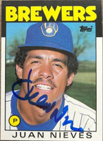 Juan Nieves Signed 1986 Topps Traded Baseball Card - Milwaukee Brewers