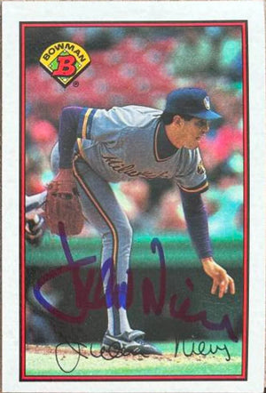 Juan Nieves Signed 1989 Bowman Baseball Card - Milwaukee Brewers - PastPros