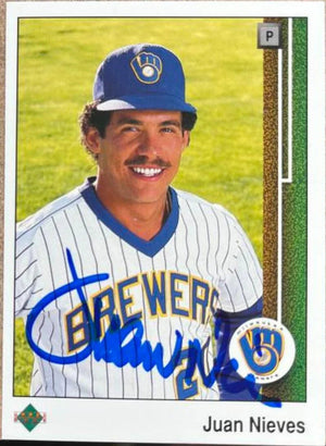 Juan Nieves Signed 1989 Upper Deck Baseball Card - Milwaukee Brewers - PastPros