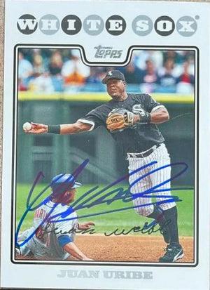 Juan Uribe Signed 2008 Topps Baseball Card - Chicago White Sox