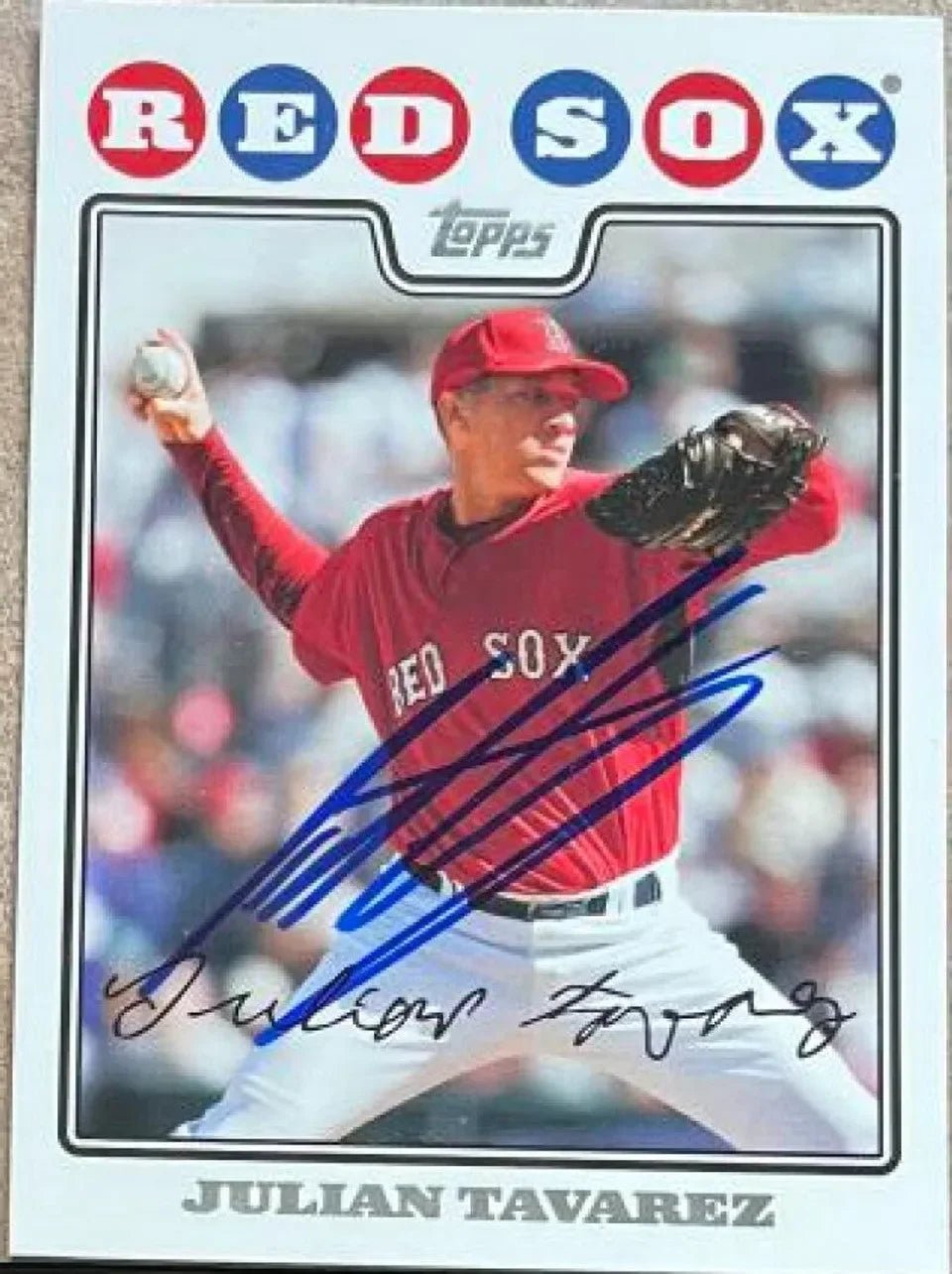 Julian Tavarez Signed 2008 Topps Baseball Card - Boston Red Sox