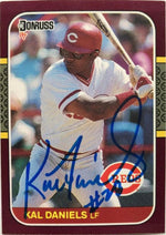 Kal Daniels Signed 1987 Donruss Opening Day Baseball Card - Cincinnati Reds
