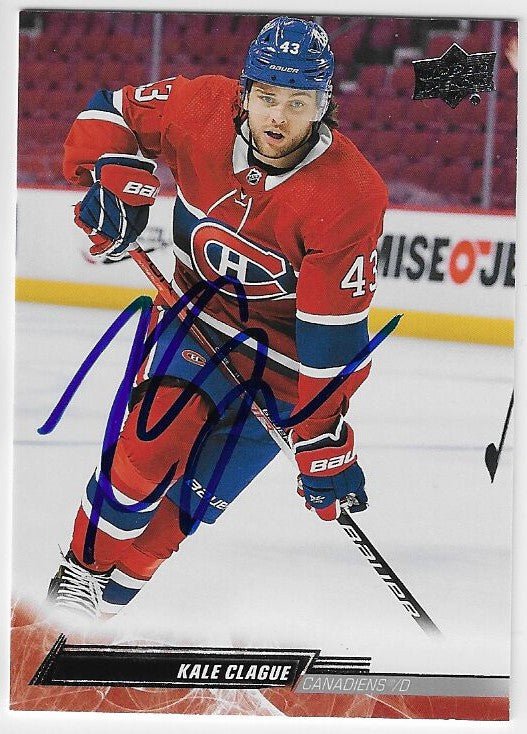 Kale Clague Signed 2022-23 Upper Deck Hockey Card - Montreal Canadiens
