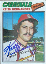 Keith Hernandez Signed 1977 Topps Baseball Card - St Louis Cardinals