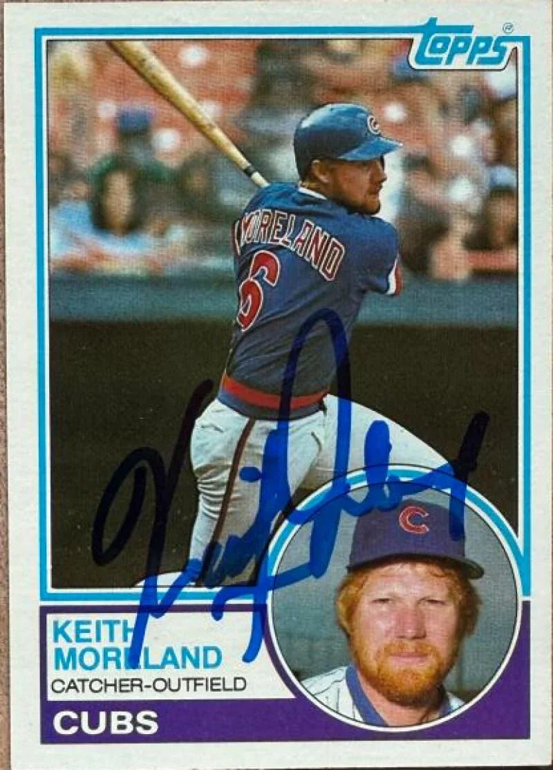 Keith Moreland Signed 1983 Topps Baseball Card - Chicago Cubs #619