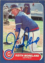 Keith Moreland Signed 1986 Fleer Baseball Card - Chicago Cubs #375
