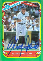 Keith Moreland Signed 1987 Fleer Star Stickers Baseball Card - Chicago Cubs