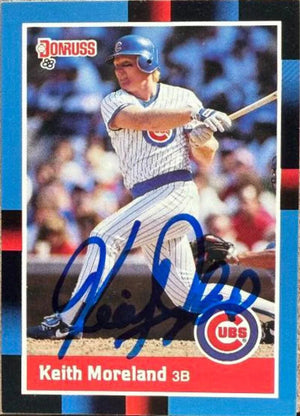 Keith Moreland Signed 1988 Donruss Baseball Card - Chicago Cubs #201
