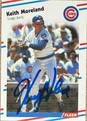 Keith Moreland Signed 1988 Fleer Baseball Card - Chicago Cubs #425