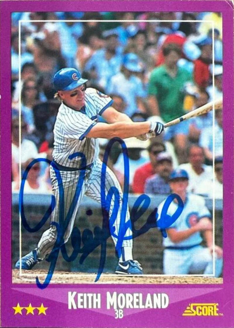 Keith Moreland Signed 1988 Score Baseball Card - Chicago Cubs #71